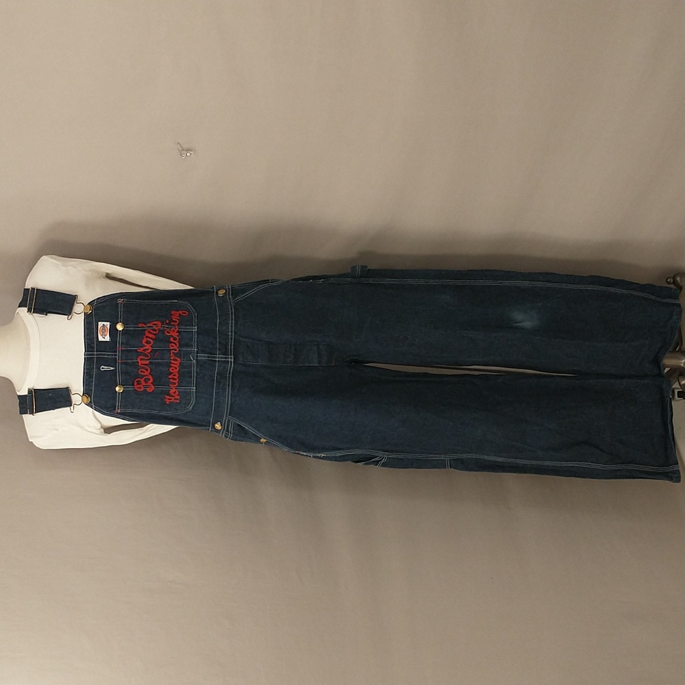 USA Made Vintage Denim Overalls OOAK Chain Stitch Benson's Housewrecking 34x30